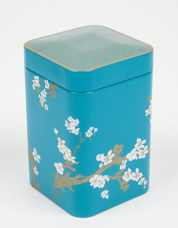 Hermetyczna puszka na herbatę Sakura niebieska 125 g
