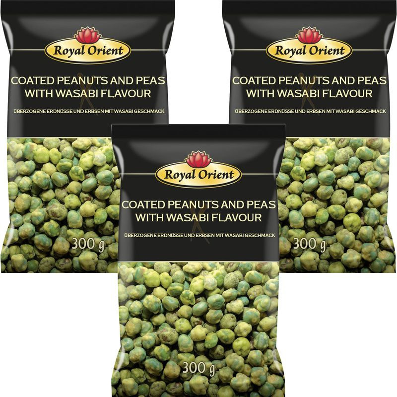 Orzeszki wasabi Royal Orient Coated peanuts and peas with wasabi flavour 300 g