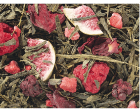 Herbata zielona Sencha z malinami i figą premium 100 g.