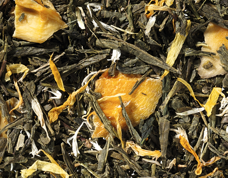 Herbata zielona Sencha z mango premium 100 g.