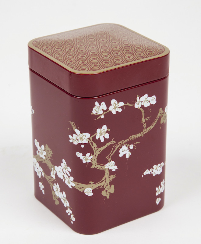 Hermetyczna puszka na herbatę Sakura czerwona 125 g
