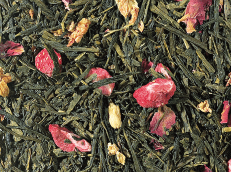 Herbata zielona Sencha z truskawką i lychee premium 1 kg.