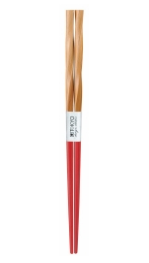 pałeczki do sushi 1 para – drewniane kręcone czerwone 21 cm